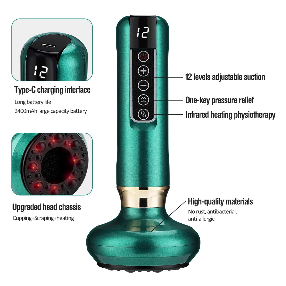 Rechargeable Electric Cupping Massager Vacuum Suction