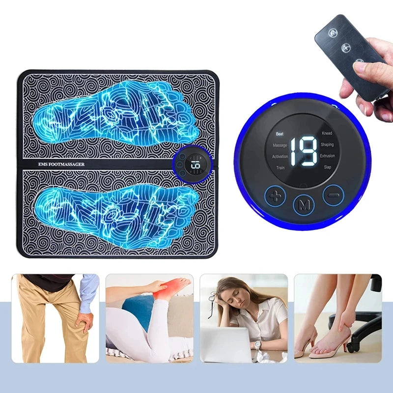 EMS Foot Massage Mat - Multi-Frequency Stimulation with 8 Zone