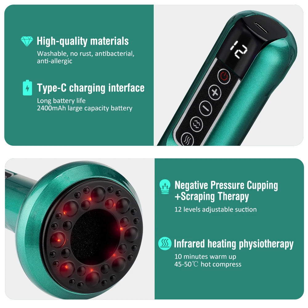 Rechargeable Electric Cupping Massager Vacuum Suction