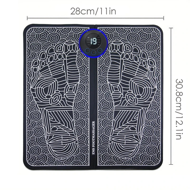 EMS Foot Massage Mat - Multi-Frequency Stimulation with 8 Zone