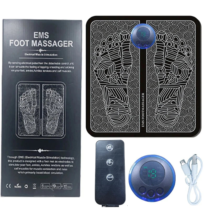 EMS Foot Massage Mat - Multi-Frequency Stimulation with 8 Zone